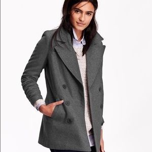 Old Navy Dark Gray Wool Blend Coat Women’s Size M, Like New Condition